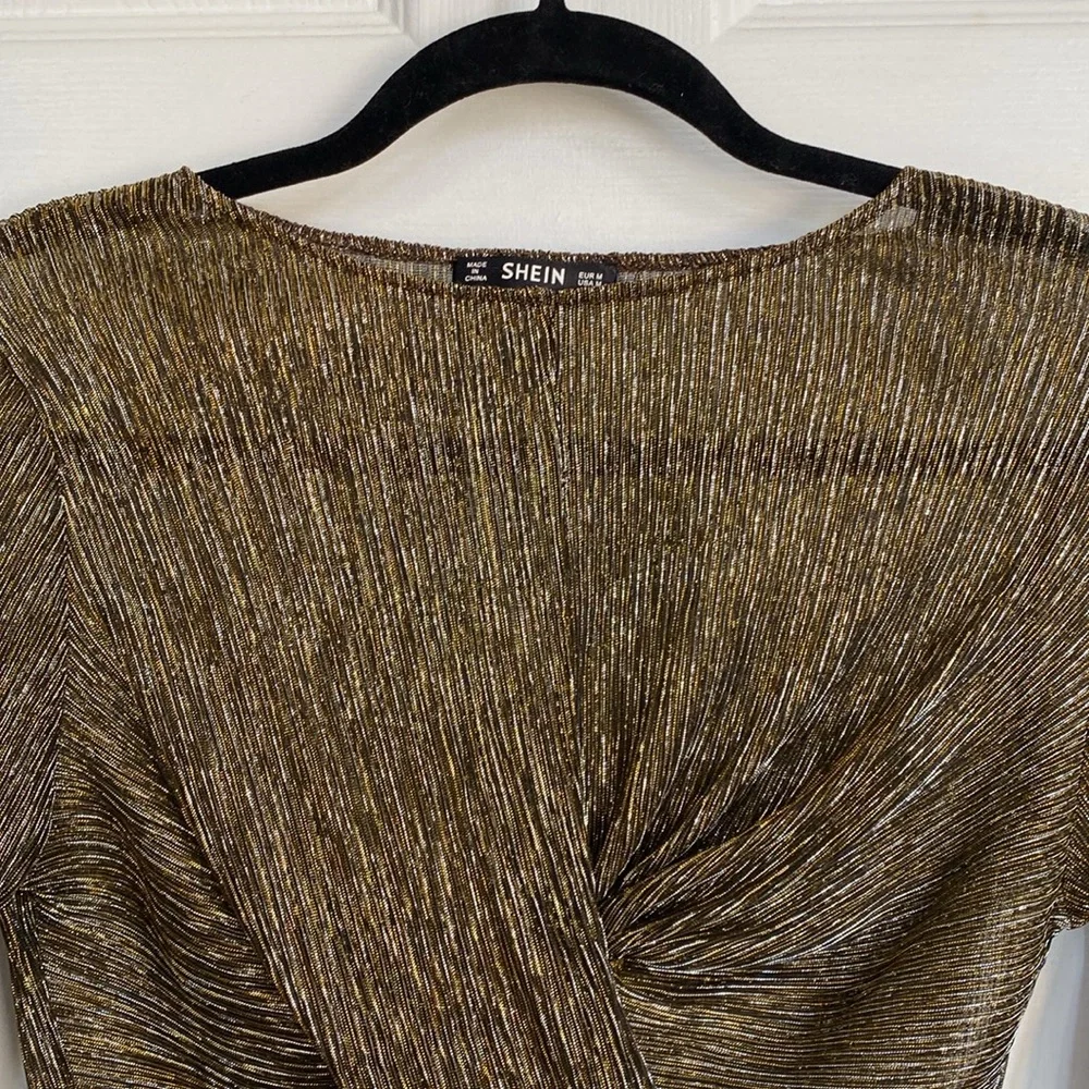 Shein Metallic Crop Top (M)
